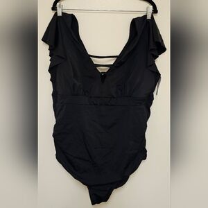 Cacique (Lane Bryant) Black One Piece Bathing Suit Size 20 NWT